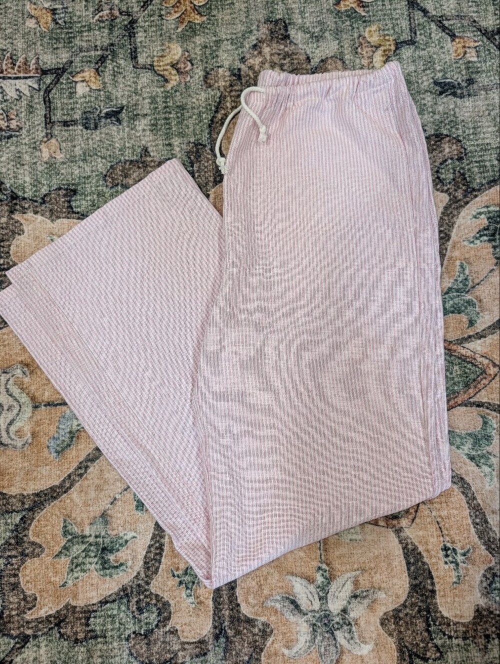 Love Tree Pink and White Striped Lightweight Scarf